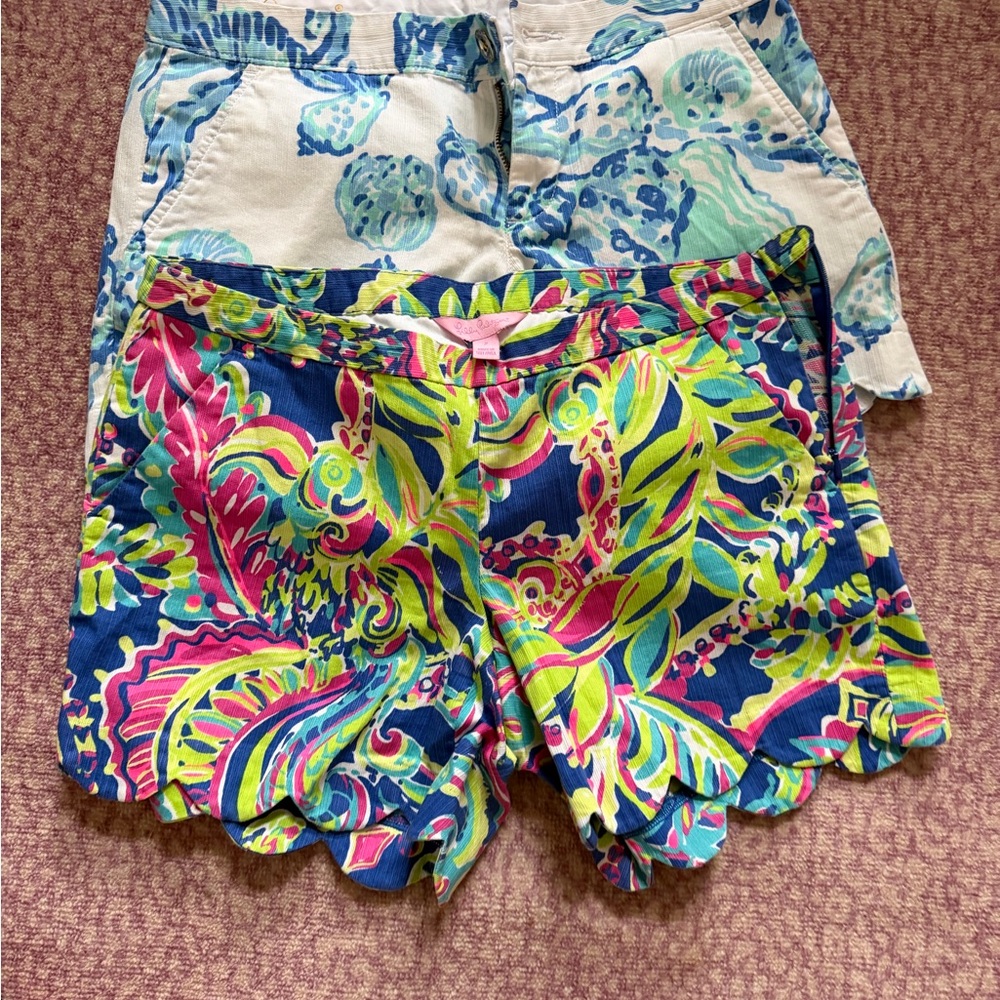 Lilly Pulitzer Colorful Patterned Shorts Size 2 EUC